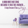 A Bird Sings Inspirational Quotes Wall Sticker