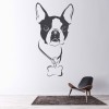 Boston Terrier Collar Dog Pet Animals Wall Sticker