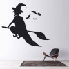 Witch, Bat, Broomstick Halloween Wall Sticker