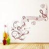 Musical Notes Flowers Floral Wall Sticker