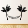 Palm Trees Beach Hammock Wall Sticker