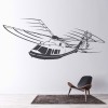 Flying Helicopter Aircraft Transport Wall Sticker