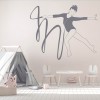 Gymnast & Ribbon Gymnastics Dancing Wall Sticker