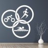 Triathlon Circles Run Swim Cycle Athletics Wall Sticker