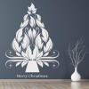 Floral Xmas Tree Merry Christmas Wall Sticker