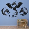 Three Dragons Fantasy Monster Wall Sticker