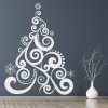 Swirl Christmas Tree Xmas Snowflake Wall Sticker