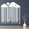 Cloud Rain Barcode Abstract Art Wall Sticker