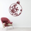Floral Christmas Bauble Festive Xmas Wall Sticker