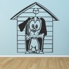 Dog In Doghouse Funny Pets Wall Sticker