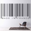 Made In France Barcode Wall Sticker