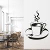 Tea Cup And Saucer Steaming Cafe Food And Drink Wall Stickers Kitchen Art Decals
