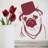 Funny Pug Dog Top Hat Wall Sticker