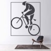 Cyclist & Bike Outline Sports Bike Wall Sticker