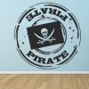 Pirate Badge Skull Flag Wall Sticker