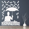 Raining Money Notes Cash People And Faces Wall Stickers Home Decor Art Decals