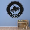 UFO Badge Alien Spaceship Wall Sticker