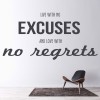 No Regrets Inspirational Quote Wall Sticker