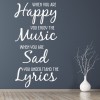 Music And Lyrics Inspirational Quote Wall Sticker