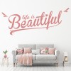 Life Is Beautiful Inspirational Quote Wall Sticker