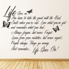 Life Goes On Butterfly Quote Wall Sticker