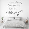 I Love You Romance Quote Wall Sticker