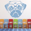 Funny Pug Dog Glasses Wall Sticker