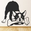 Boston Terrier & Bone Dog Pet Animals Wall Sticker