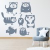 Cute Cartoon Animals Cat Dog Wall Sticker Set