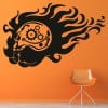 Flaming Skull Gears Halloween Wall Sticker