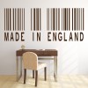 Made In England Barcode Wall Sticker