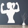 Female Bodybuilder Weight Training Wall Sticker