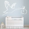 Flying Stork Baby Shower Wall Sticker
