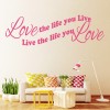 Love The Life You Live Love Quote Wall Sticker