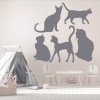 Cat House Cats Wall Sticker Set
