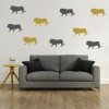 Lion Silhouette Big Cats Wall Sticker Pack