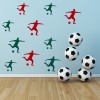 Football Player Kicking Sports Wall Sticker Pack