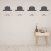 Bowler Hat Mustache Wall Sticker Pack