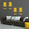 Top Hat Moustache Wall Sticker Pack