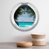 Beach Palm Tree Porthole 3D Wall Sticker
