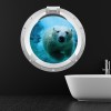 Polar Bear Porthole 3D Wall Sticker
