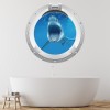 Great White Shark Porthole 3D Wall Sticker