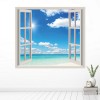 Tropical Beach 3D Window Wall Sticker