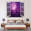Purple Moon 3D Window Wall Sticker