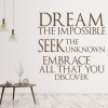 Dream The Impossible Inspirational Quote Wall Sticker