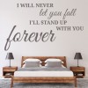 Never Let You Fall Inspirational Quote Wall Sticker