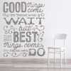 The Best Things Come Inspirational Quote Wall Sticker