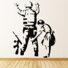 Girl Searches Soldier Banksy Wall Sticker