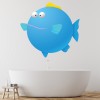 Blue Blowfish Wall Sticker