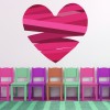Pink Ribbon Love Heart Wall Sticker